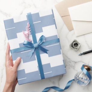 Glossy Wrapping Paper Blue & White Stripe
