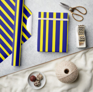 Glossy Wrapping Paper Blue & Yellow Stripe