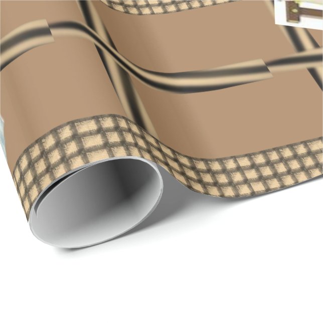Glossy Wrapping Paper Brown Victorian (Roll Corner)