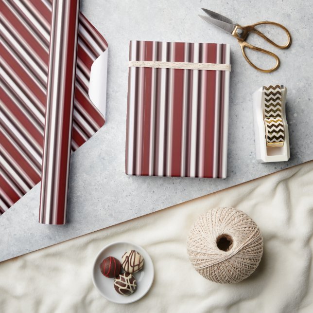 Glossy Wrapping Paper Burgundy Stripes (Crafts)