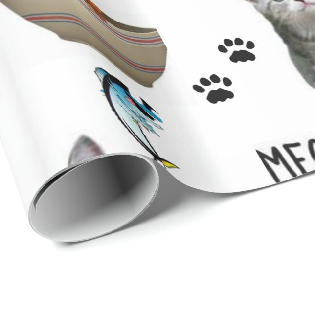 Glossy Wrapping Paper Cat Kitten Meow (Roll Corner)