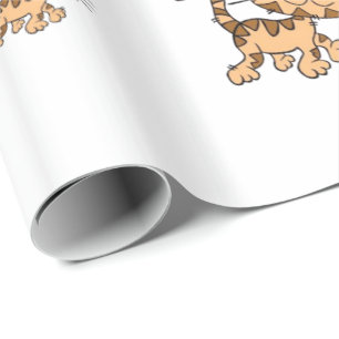 Glossy Wrapping Paper Cat Red Umbrellas