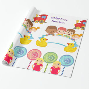 Glossy Wrapping Paper, Child Care Services Wrapping Paper