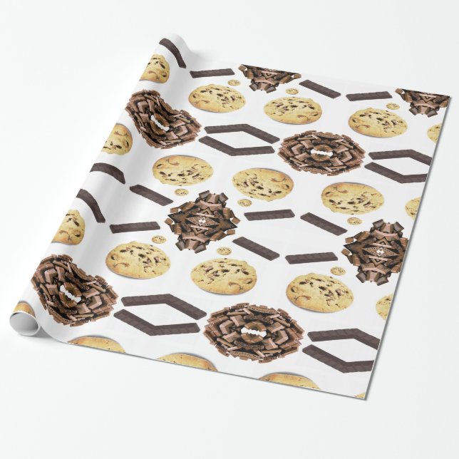 Glossy Wrapping Paper, Chocolate Chip Wrapping Paper (Unrolled)
