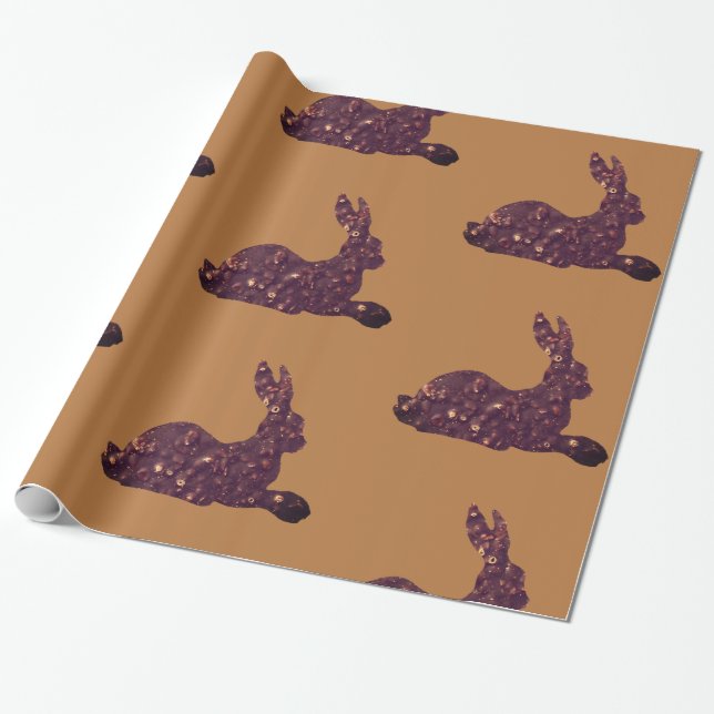Glossy Wrapping Paper, Chocolate rabbit Wrapping Paper (Unrolled)