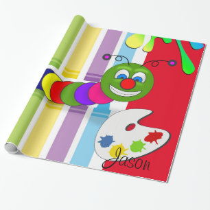 Glossy Wrapping Paper, Colourful Worm Wrapping Paper