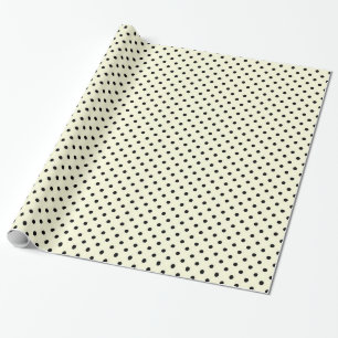 Glossy wrapping paper Dots Circles Black Cream
