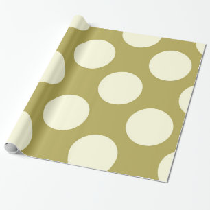 Glossy wrapping paper Dots Circles Green Cream