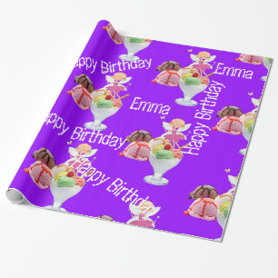 Glossy Wrapping Paper, Fairy Happy Birthday Paper