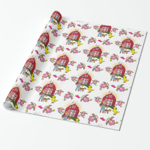 Glossy Wrapping Paper, Farmer Farmhouse Cows Wrapping Paper