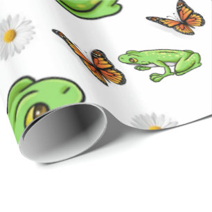 Glossy Wrapping Paper Frogs Bumblebee Butterfly
