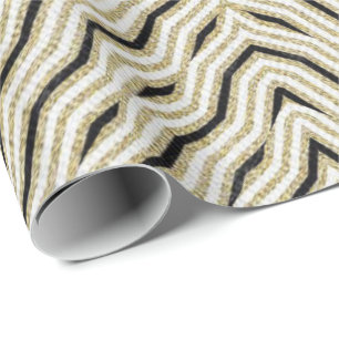 Glossy Wrapping Paper Gold Black
