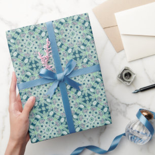 Glossy Wrapping paper green boho