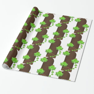 Glossy Wrapping Paper, Green Frogs Rope Paper