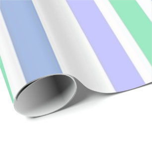 Glossy Wrapping Paper Green Purple Stripe