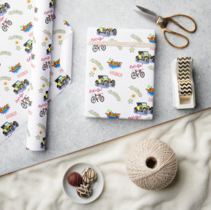 Glossy Wrapping Paper Hero Bicycle Car Aeroplane