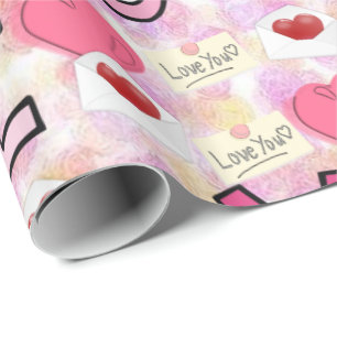 Glossy Wrapping Paper Love