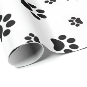 Glossy Wrapping Paper Paws Dogs Puppy Cat  KItten