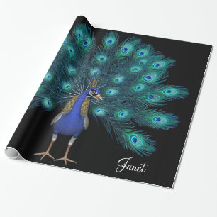 Glossy Wrapping Paper, Peacock Wrapping Paper