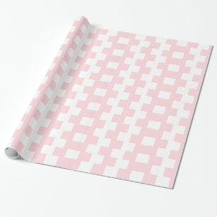 Glossy Wrapping Paper Pink & White Squares