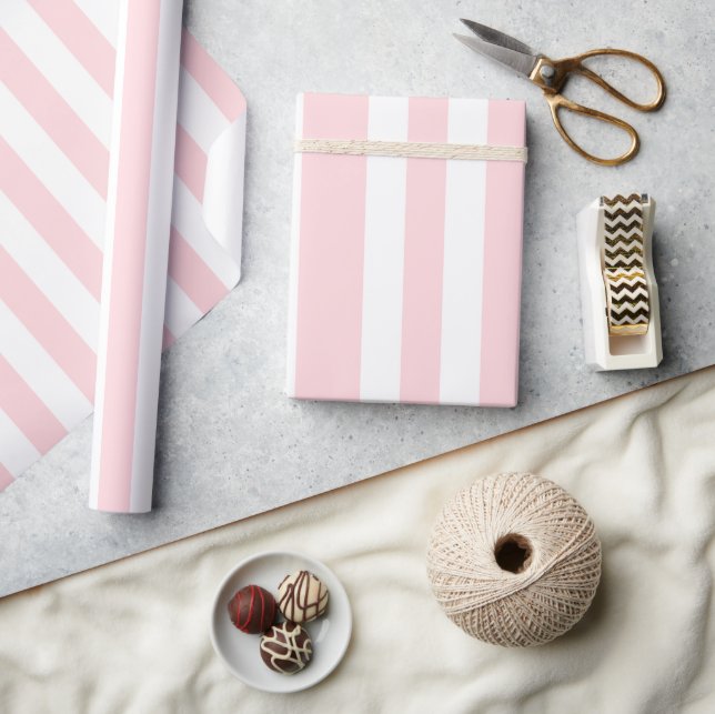 Glossy Wrapping Paper Pink & White Stripe (Crafts)