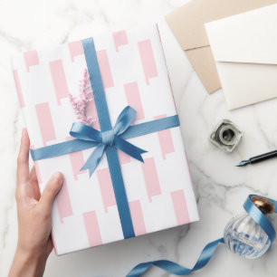 Glossy Wrapping Paper Pink & White Stripe