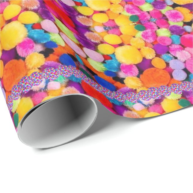 Glossy Wrapping Paper Pom Poms (Roll Corner)