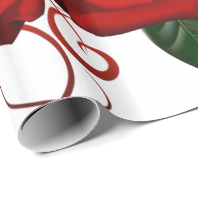 Glossy Wrapping Paper Red Rose (Roll Corner)