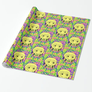 Glossy Wrapping Paper, Sheep Yellow Hearts Wrapping Paper