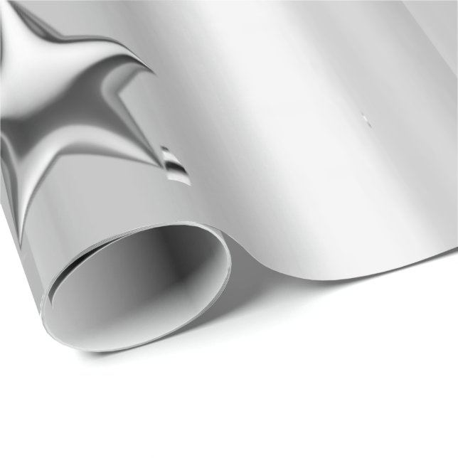 Glossy Wrapping Paper Silver Floral (Roll Corner)