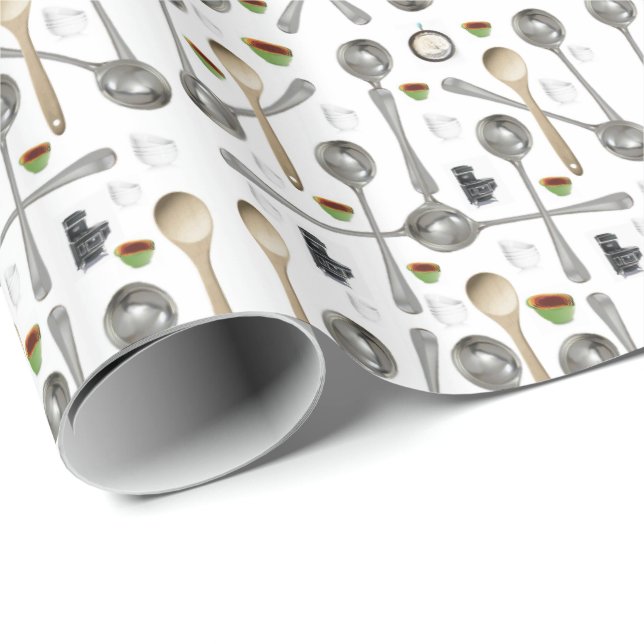 Glossy Wrapping Paper Spoons (Roll Corner)