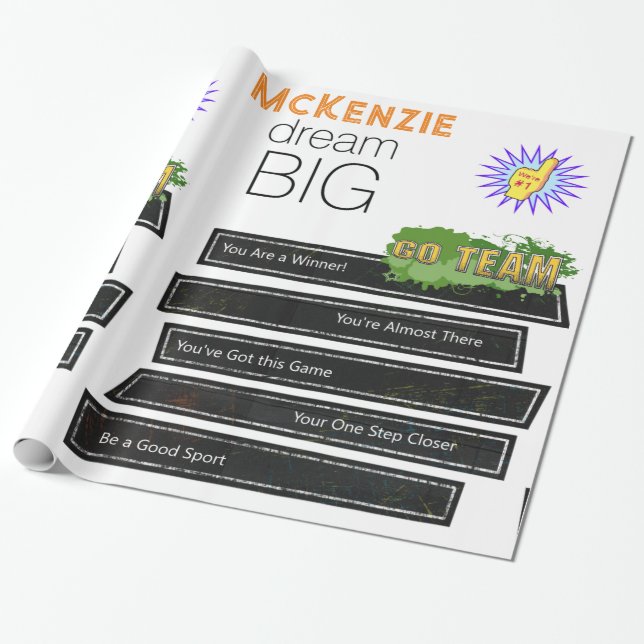 Glossy Wrapping Paper Sports Achievement Winning  (Unrolled)