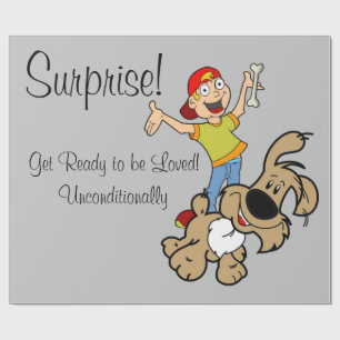 Glossy Wrapping Paper, Surprise Dog Wrapping Paper