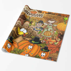 Glossy Wrapping Paper, Thanksgiving Turkey Wrapping Paper