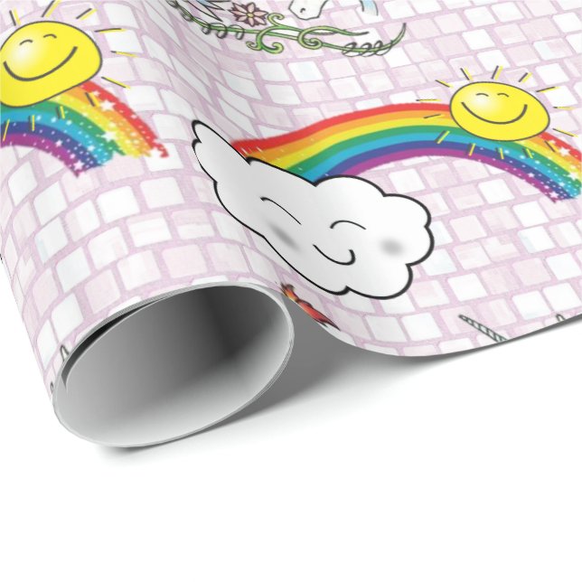 Glossy Wrapping Paper Unicorn Rainbow (Roll Corner)