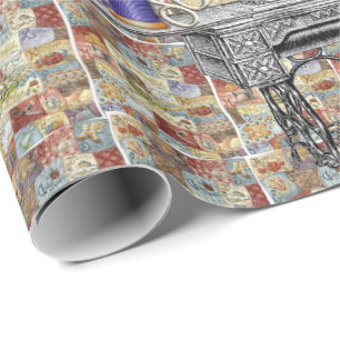 Glossy Wrapping Paper Victorian Sewing