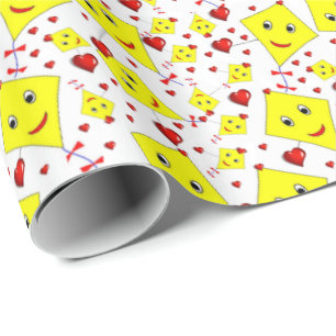 Glossy Wrapping Paper Yellow Kites