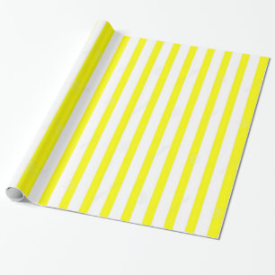Glossy Wrapping Paper Yellow & White Stripe