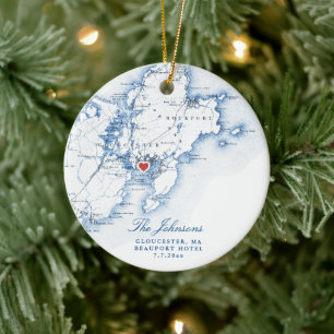 Gloucester Cape Ann Wedding Our First Christmas  Ceramic Tree Decoration