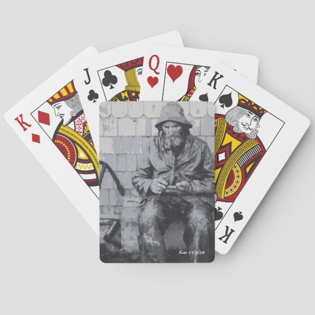 Gloucester Fisherman Mending His Nets Playing Cards (Back)