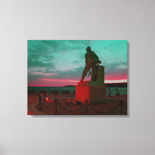 GLOUCESTER FISHERMAN STATUE WRAPPED CANVAS PRINT