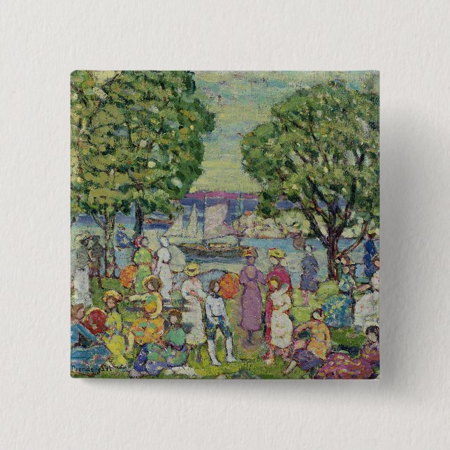 Gloucester Harbour (oil on canvas) 15 Cm Square Badge (Front)