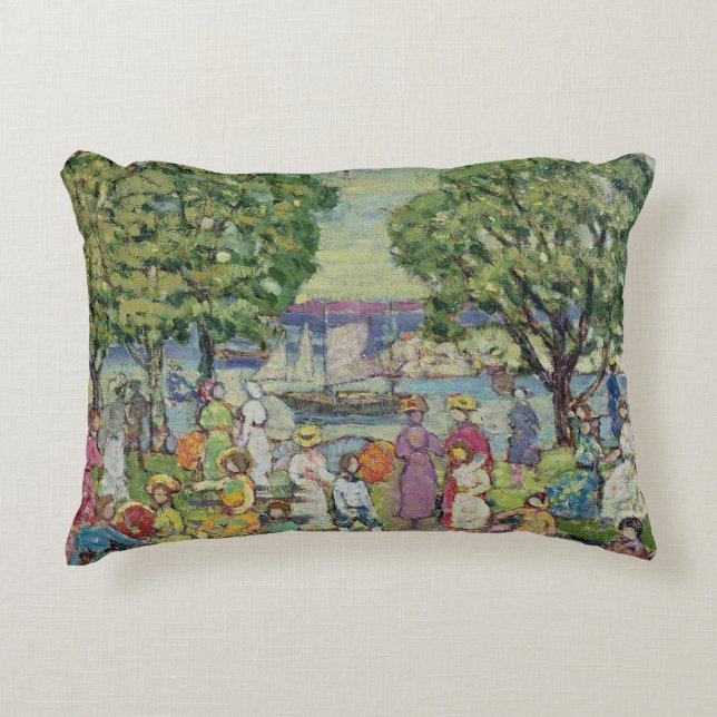 Gloucester Harbour (oil on canvas) Decorative Cushion (Front)