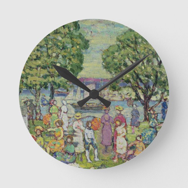 Gloucester Harbour (oil on canvas) Round Clock (Front)