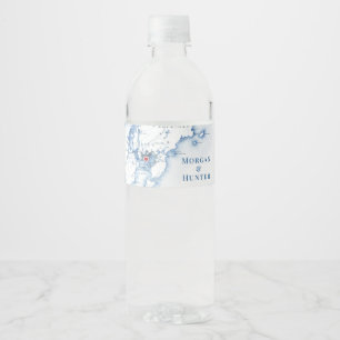 Gloucester MA Destination Wedding Elegant Water Bottle Label
