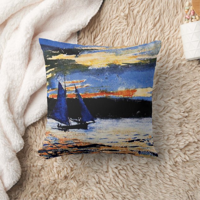 Gloucester Sunset painting Cushion (Blanket)