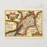Gloucestershire County England Old Antiquarian Map