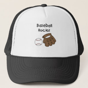 Glove and Ball Baseball Rocks Trucker Hat