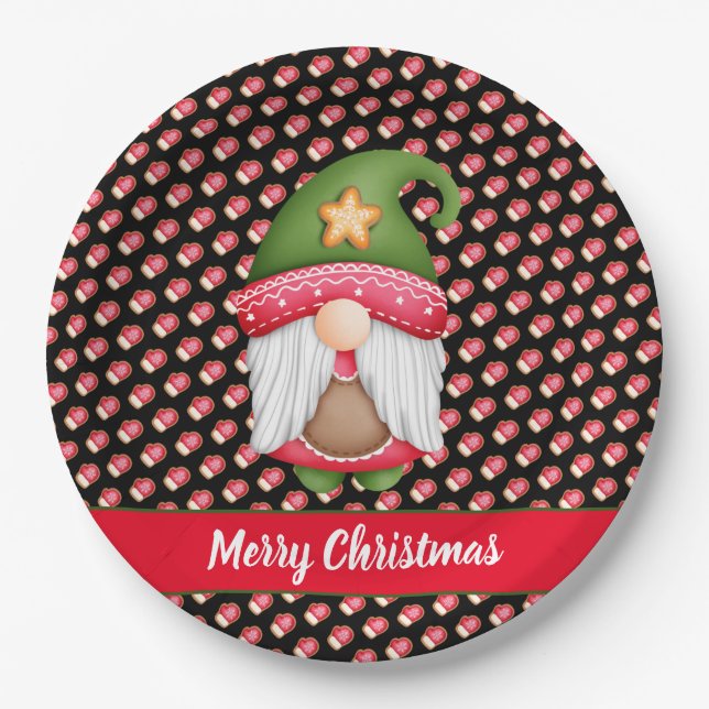 Glove Gnome Customise Colour and Text Paper Plate (Front)