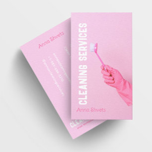 Glove Hand with Brush Cleaning Services Business Card